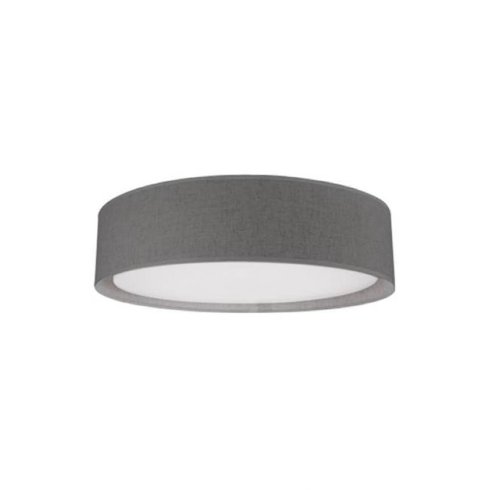 Round Led Flush Mount With A Refined Hand Tailored Textured Fabric Shade. Inside The Shade Is A