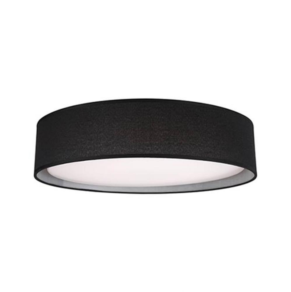 Round Led Flush Mount With A Refined Hand Tailored Textured Fabric Shade Available In Beige,