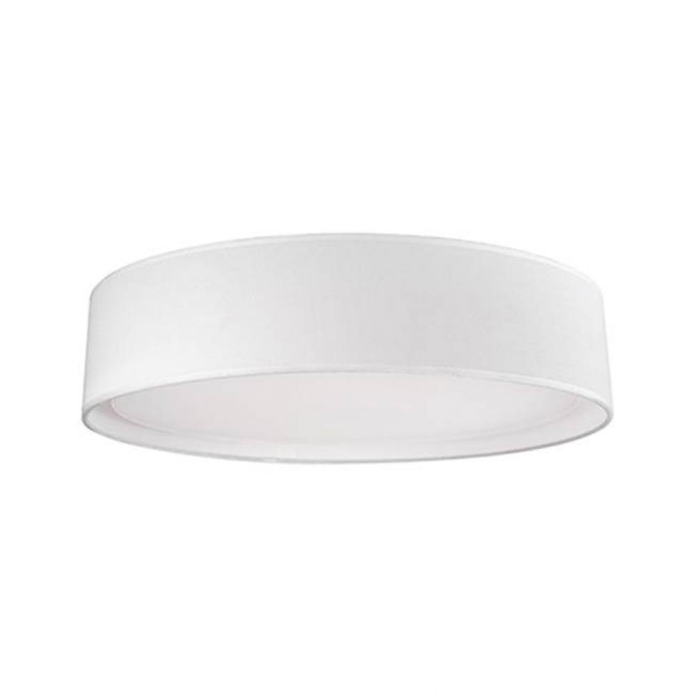 Round Led Flush Mount With A Refined Hand Tailored Textured Fabric Shade Available In Beige,