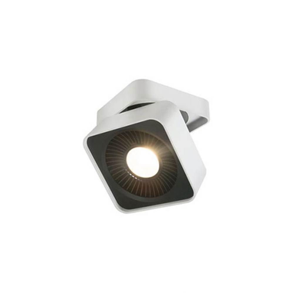 Led Flush Mount Made From Heavy Gauge Cast Aluminum Painted White, Square Shaped With Rounded