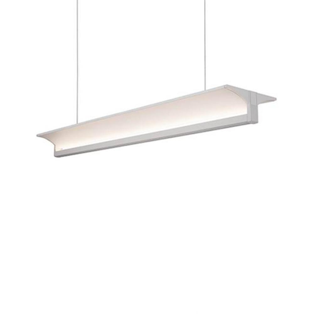 Led Linear Pendant With Up Light And T Shaped Design With Metal Details Available In White