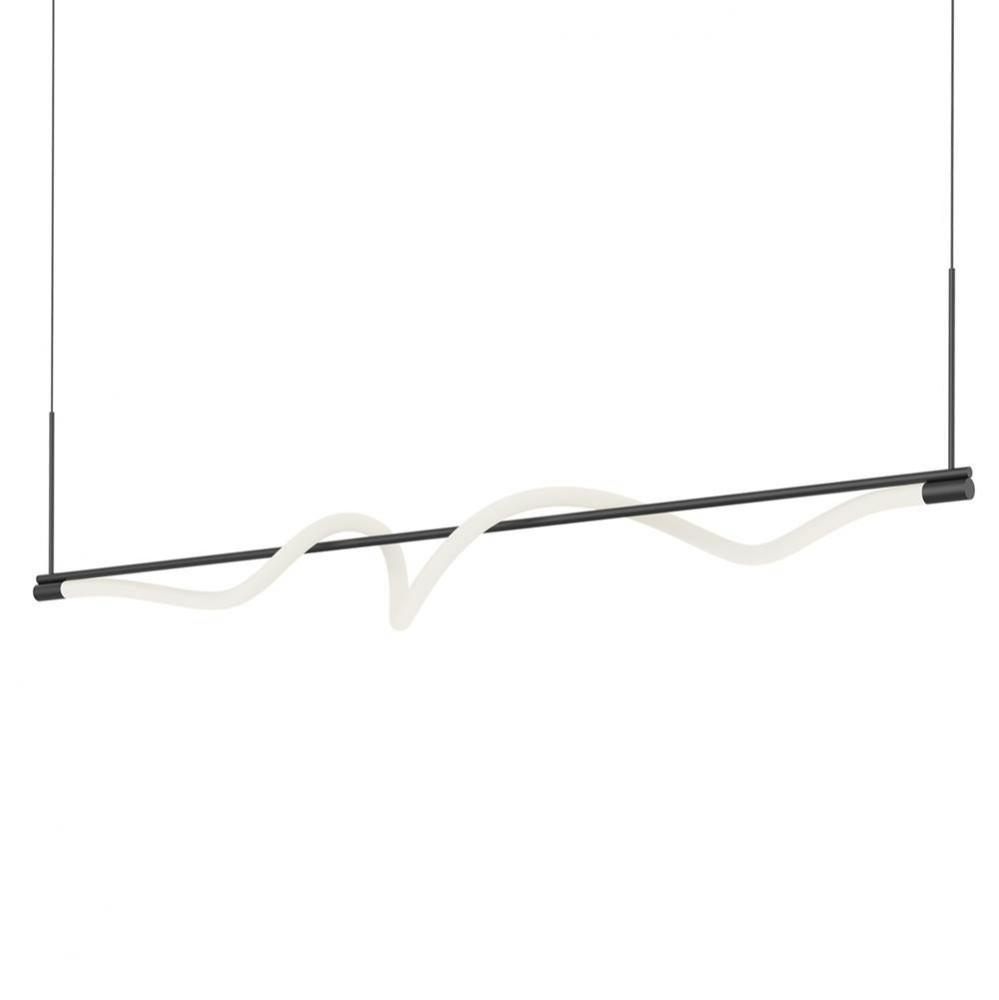 The Cursive Linear Pendant Is A Fluid Signature Of Light, Formed By An Effortless Acrylic Form