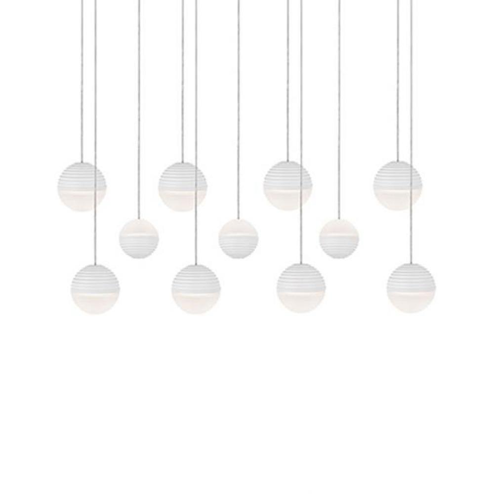 Linear Downward And Upward Light Led Multi-Pendant With Eleven Stratum Sphere Shaped Cast
