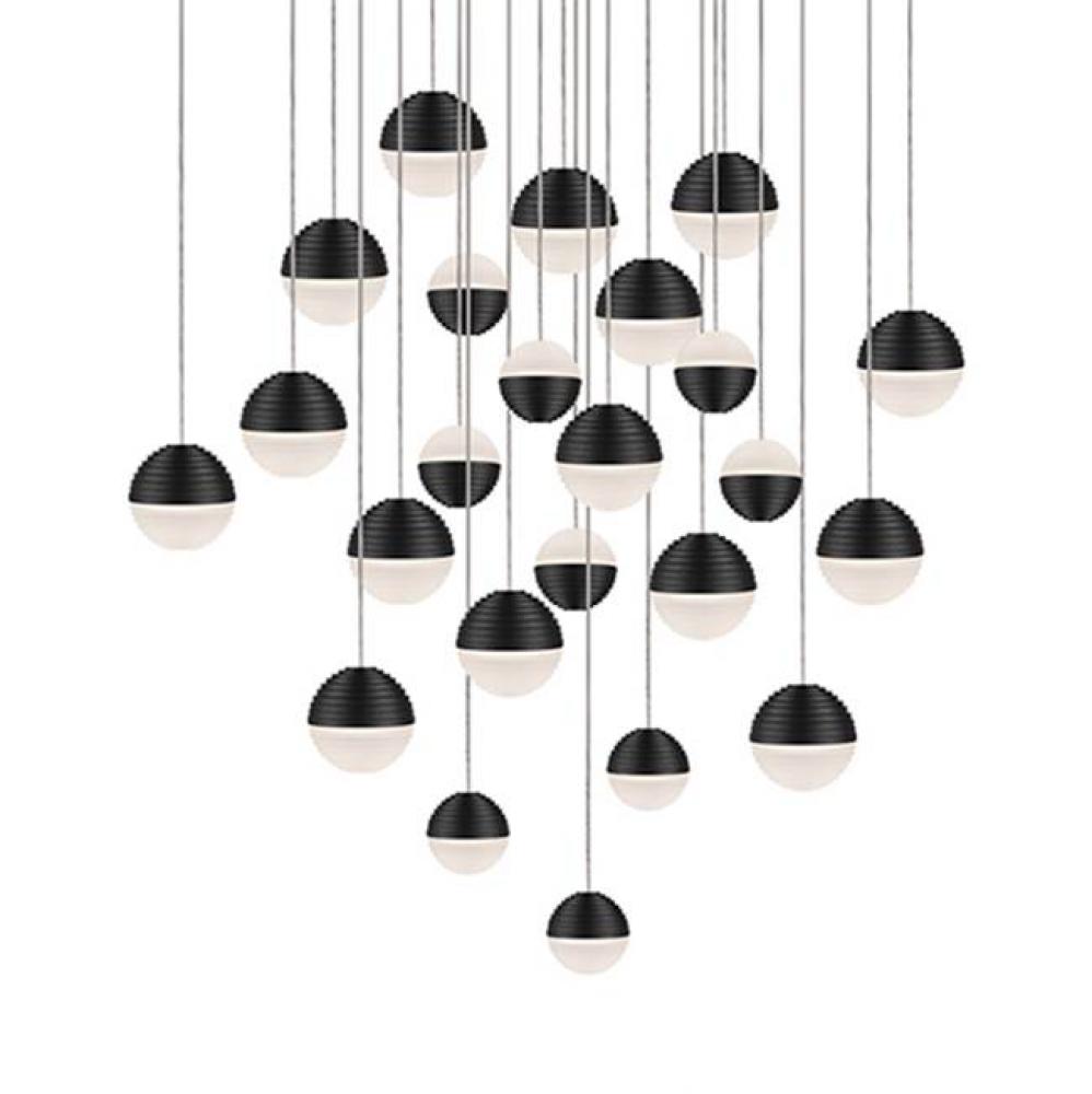 Round Downward And Upward Light Led Multi-Pendant With Twenty Four Stratum Sphere Shaped Cast