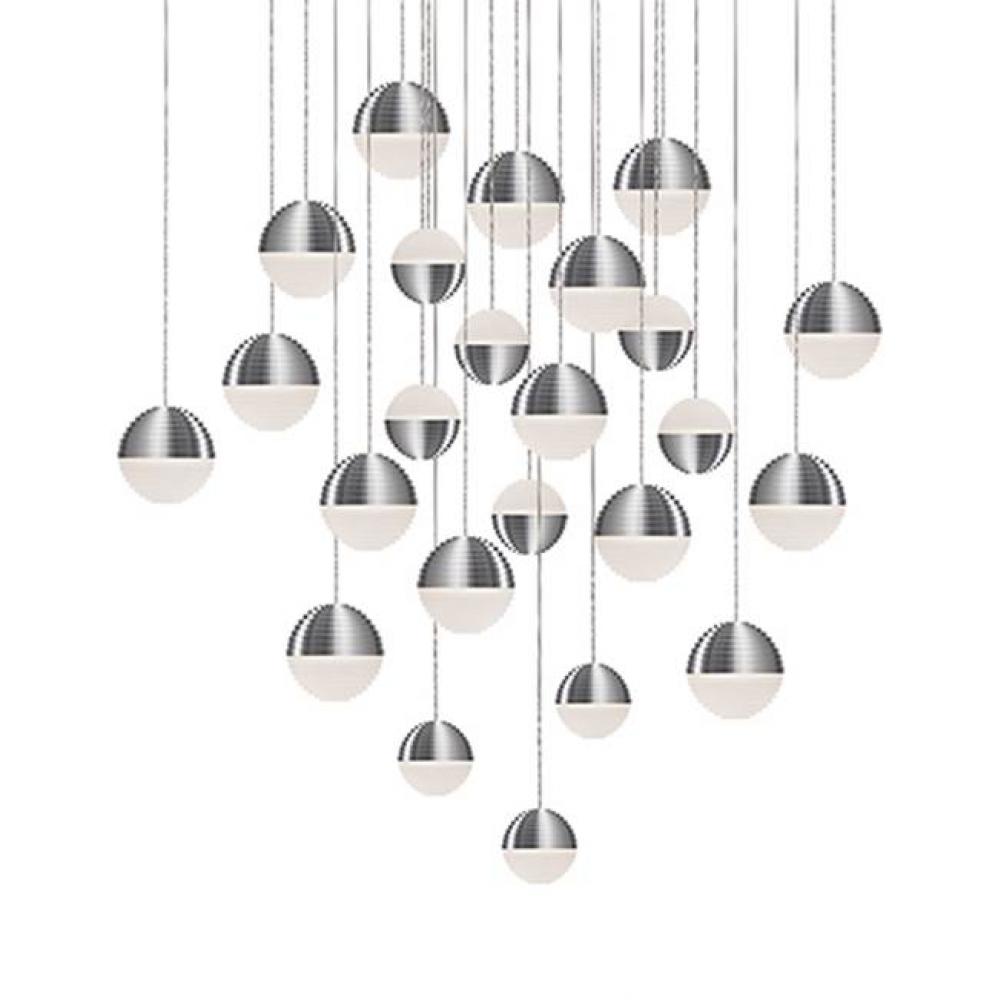 Round Downward And Upward Light Led Multi-Pendant With Twenty Four Stratum Sphere Shaped Cast