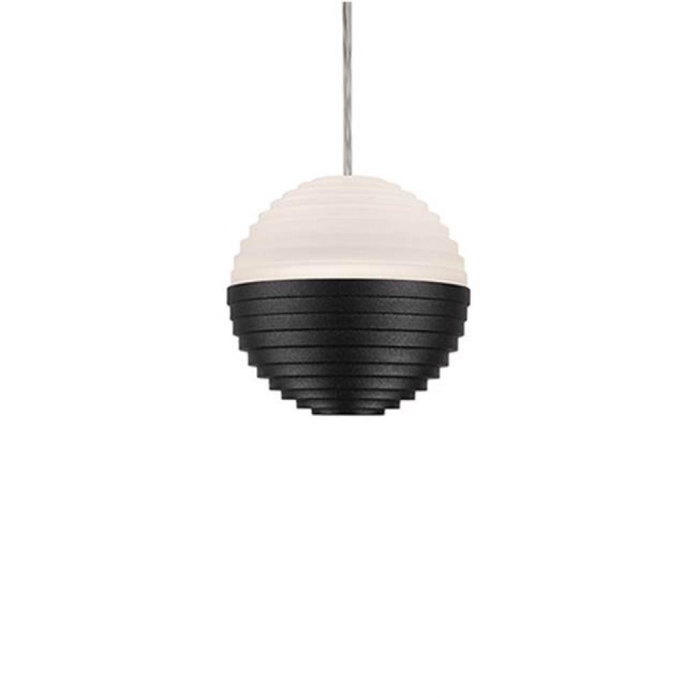 Single Upward Light Led Pendant With A Stratum Sphere Shaped Cast Aluminum With Matching Heavy