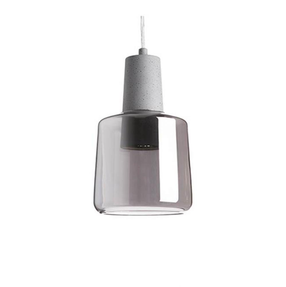 Retro Yet Stylish Single Led Pendant With Clear Glass And White Metal Housing Or Smoked