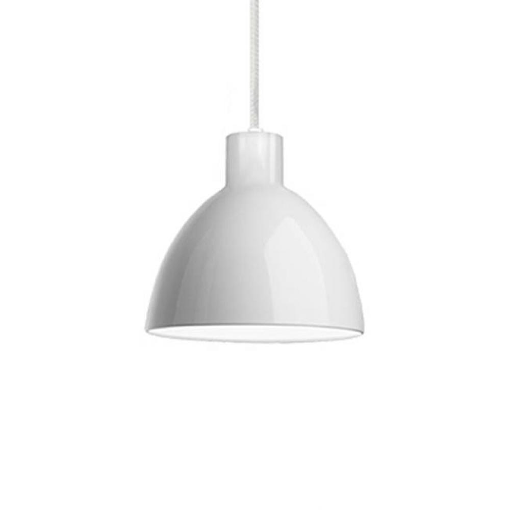 Single Led Pendant With A Heavy Plated Metal Dome Shaped Shade Available In Brushed Nickel,