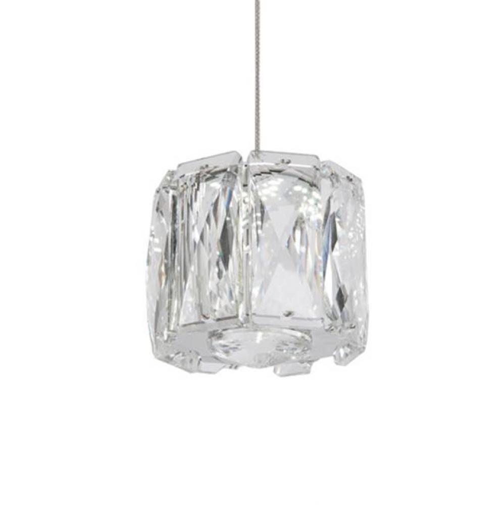 Single Mini Led Pendant, With Exquisite Diamond Cut Clear Crystals, Which Reflects The Light