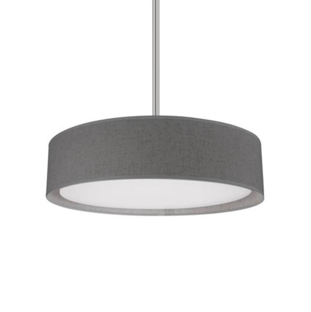 Round Led Flush Mount With A Refined Hand Tailored Textured Fabric Shade. Inside The Shade Is A