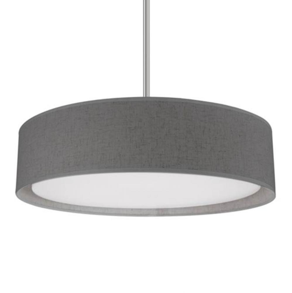 Round Led Flush Mount With A Refined Hand Tailored Textured Fabric Shade. Inside The Shade Is A