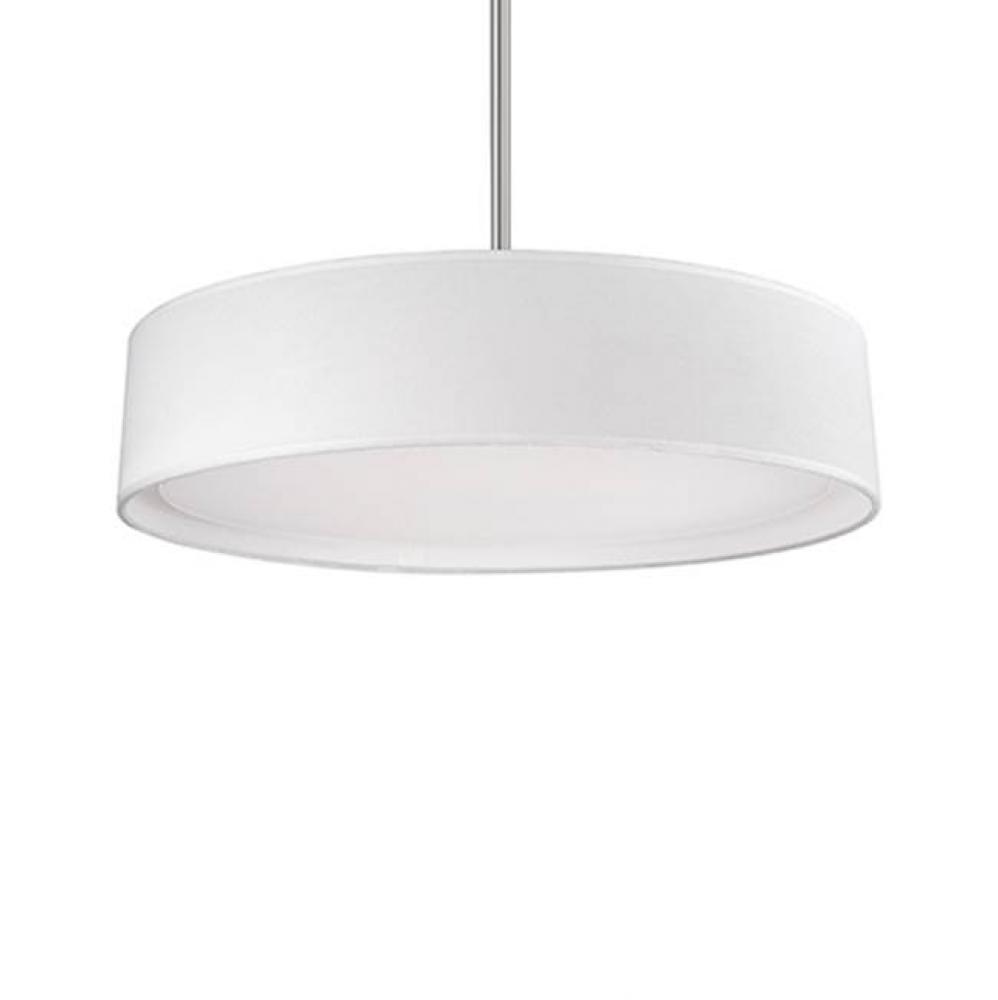 Round Led Flush Mount With A Refined Hand Tailored Textured Fabric Shade Available In Beige,