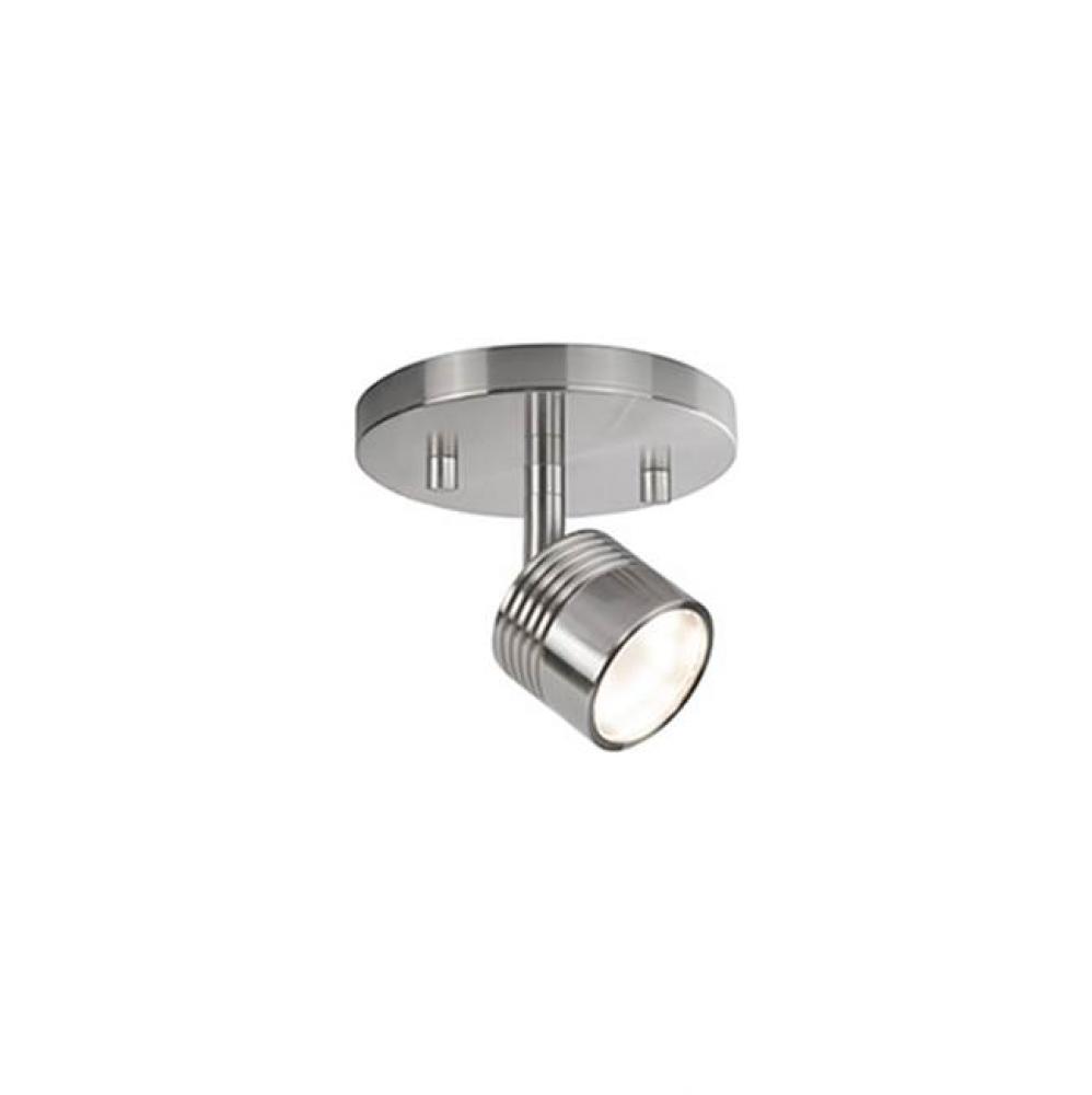 Modern Led Single Fixed Track Fixture With Die Cast Aluminum Head And Frosted Glass Diffuser.