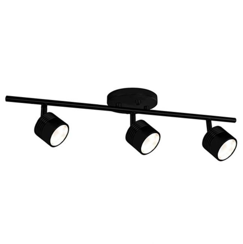 Modern Led Fixed Track Fixture With Five Die Cast Aluminum Heads And Frosted Glass Diffusers.