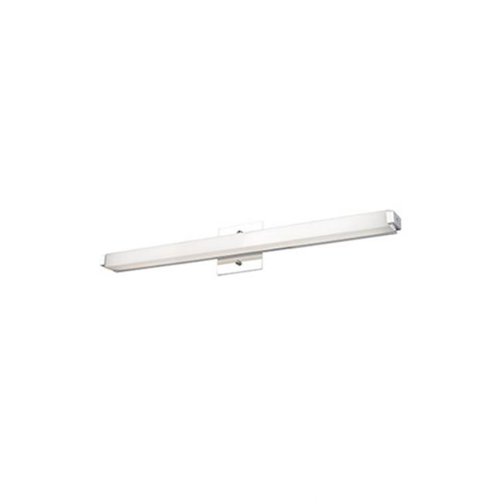 Simplistic Modern Led With Rectangular Shaped White Acrylic Finished With Chrome End Caps And