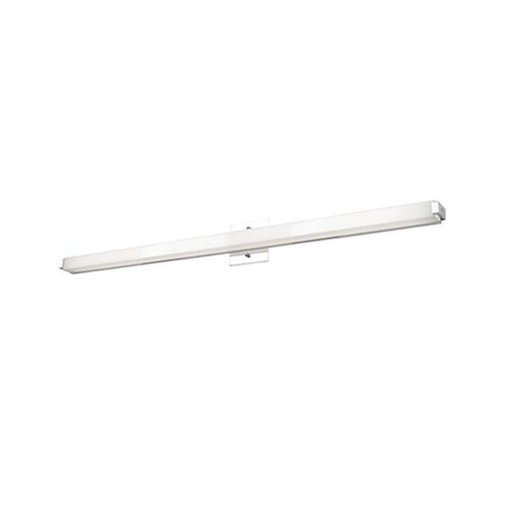 Simplistic Modern Led With Rectangular Shaped White Acrylic Finished With Chrome End Caps And