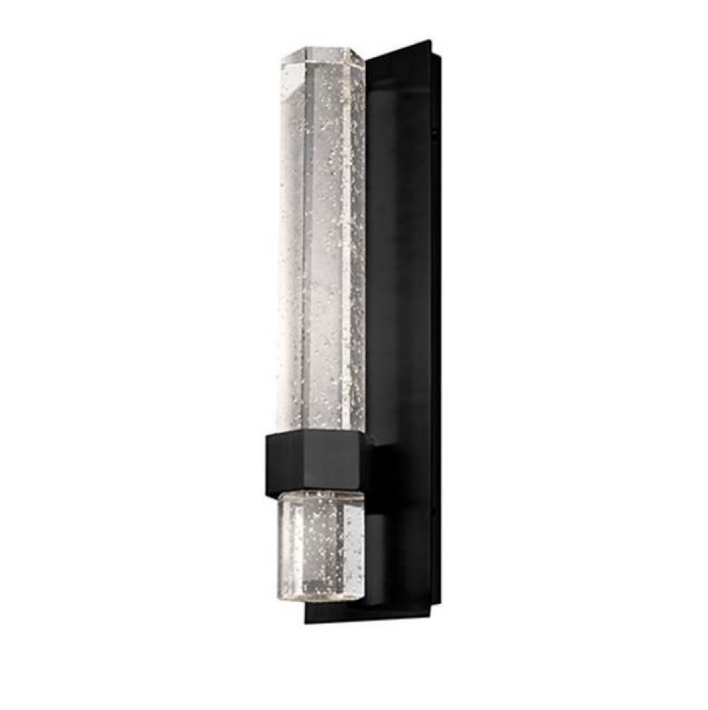 Hexagonal Crystal Column With Interior BubblesAluminum Faceted Detail With Rectangular