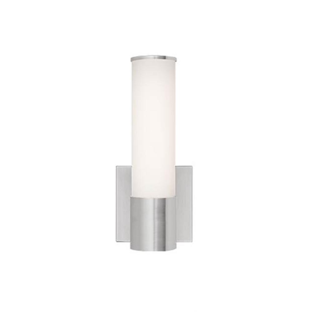 Ws60111 - Cylindrical White Opal Glass With Electroplated Formed Steel