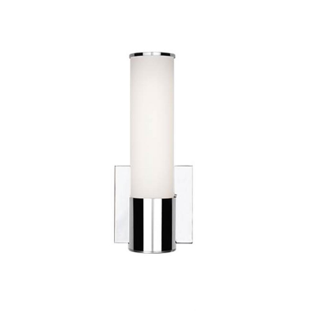 Ws60111 - Cylindrical White Opal Glass With Electroplated Formed Steel