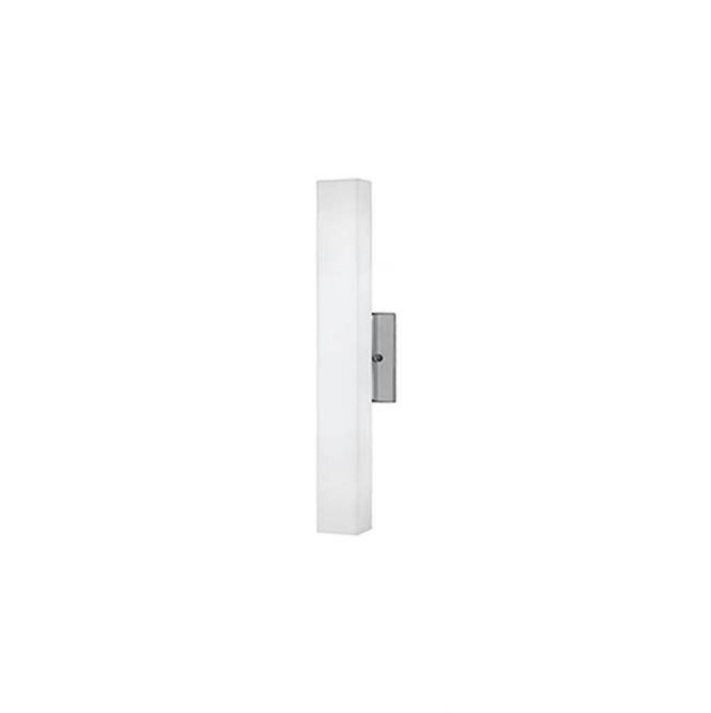 Led Wall Sconce With Rectangular Shaped White Opal Glass. Metal Details In Brushed Nickel Or