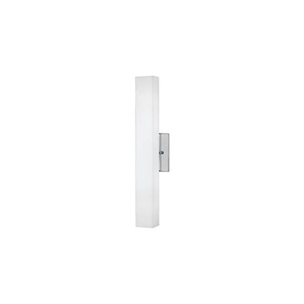 Led Wall Sconce With Rectangular Shaped White Opal Glass. Metal Details In Brushed Nickel Or