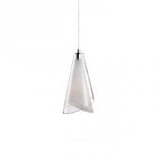 Kuzco 401081 - Single Lamp Pendant With Beautiful Cone Shaped White Opal And Clear Glass. Metal Details In