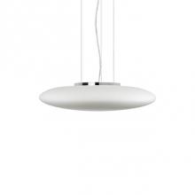 Kuzco 401187CH-LED - Single Lamp Led Pendant With Grand Ellipse Shaped White Opal Glass, Chrome Canopy And Metal
