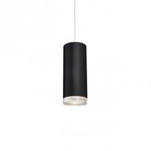 Kuzco 401431BK-LED - Single Led Cylinder Shaped Pendant With Clear Crystal