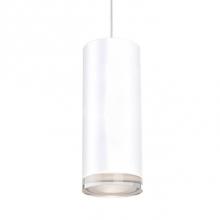 Kuzco 401431WH-LED - Single Led Cylinder Shaped Pendant With Clear Crystal