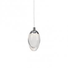 Kuzco 402901CH-LED - Single Led Lamp Pendant With Elegant Egg-Shaped Acrylic Design With Chrome Canopy And Metal