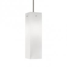 Kuzco 40381BN - Single Lamp Pendant With Opal White Rectangular Glass Shade And Brushed Nickel Metal Rods And