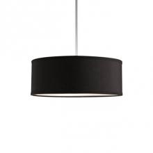Kuzco 41073B - Three Lamp Pendant With Drum Shape Textured Linen Black Shade And Acrylic Bottom
