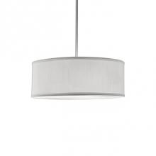 Kuzco 41073W - Three Lamp Pendant With Drum Shape Textured Linen White Shade And Acrylic Bottom