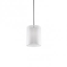 Kuzco 42331W - Single Lamp Pendant With White Round Transparent Shade And Linen Interior White