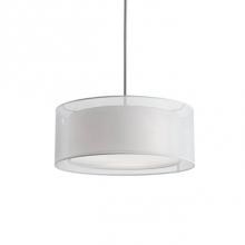 Kuzco 42332W - Two Lamp Pendant With White Round Transparent Shade And Linen Interior White