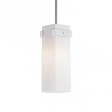Kuzco 488111CH - Single Lamp Pendant With Cylinder White Opal Glass. Metal Details In