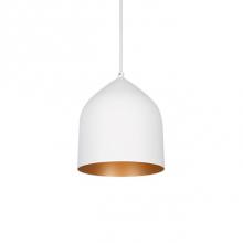 Kuzco 49108-WH/CP - Single Lamp Pendant With Spun Aluminum Shade Showcasing Power-Coated Finishes In Contrasing Hues.