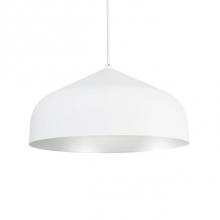 Kuzco 49117-WH/SV - Single Lamp Pendant With Spun Aluminum Shade Showcasing Power-Coated Finishes In Contrasing Hues.