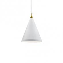 Kuzco 492716-WH/GD - Single Lamp Pendant With ConicalAluminum Shade With FinePowder-Coated Or Plated FinishesWith