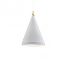 Kuzco 492722-WH/GD - Single Lamp Pendant With ConicalAluminum Shade With FinePowder-Coated Or Plated FinishesWith