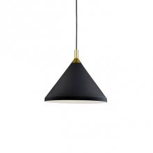 Kuzco 492814-BK/GD - Single Lamp Pendant With ConicalAluminum Shade With FinePowder-Coated Or Plated FinishesWith