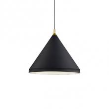 Kuzco 492824-BK/GD - Single Lamp Pendant With ConicalAluminum Shade With FinePowder-Coated Or Plated FinishesWith