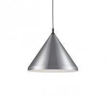 Kuzco 492824-BN/BK - Single Lamp Pendant With ConicalAluminum Shade With FinePowder-Coated Or Plated FinishesWith