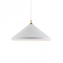 Kuzco 493126-WH/GD - Single Lamp Pendant With ConicalAluminum Shade With FinePowder-Coated Or Plated FinishesWith