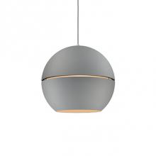 Kuzco 494024-GY - Single Lamp Pendant With Split Spherical Aluminum Shade Showcasing Powder-Coated Finishes Against