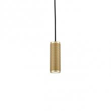 Kuzco 494603-GD - Single Lamp Pendant With Aluminum Cylindrical Shade Embellished By An Oversize Knurled Pattern.