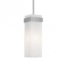 Kuzco 498111BN - Single Lamp Pendant With White Square Opal Glass. Brushed Nickel Metal