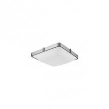 Kuzco 501103-LED - Single Led Flush Mount Ceiling Fixture With Square White Opal Glass. Metal Details In Brushed
