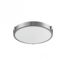 Kuzco 501112-LED - Single Led Flush Mount Ceiling Fixture With Round White Opal Glass. Metal Details In Brushed
