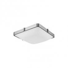 Kuzco 501113-LED - Single Led Flush Mount Ceiling Fixture With Square White Opal Glass. Metal Details In Brushed